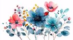 水彩花卉與瓢蟲的夢幻組合