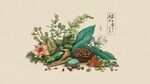 中式傳統(tǒng)草藥?kù)o物插畫(huà)