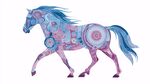 夢幻花紋馬插畫