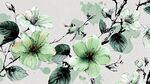 水墨風(fēng)綠花枝葉圖案