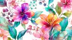水彩花卉圖案 清新自然風(fēng)