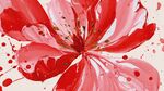 抽象紅粉花朵藝術(shù)畫作