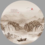 圓形山水畫(huà)