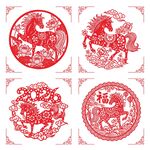 2026馬年傳統(tǒng)紅色剪紙馬窗花