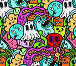 多彩萬(wàn)圣節(jié)鬼怪圖案