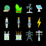 電力與環(huán)保能源圖標(biāo)集合