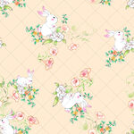兔子花卉圖案的精美背景