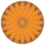 圓形復古精美花紋圖案