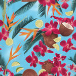 熱帶花卉與椰子圖案背景