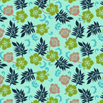 清新花卉綠葉圖案背景