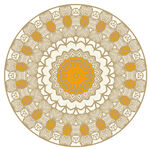 圓形復(fù)古花紋裝飾圖案