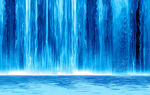 夢(mèng)幻藍(lán)色瀑布景觀