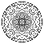 圓形黑白古典花紋