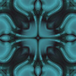 藍(lán)綠色抽象對(duì)稱花紋圖案