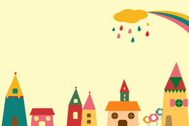 卡通房子彩色背景图片