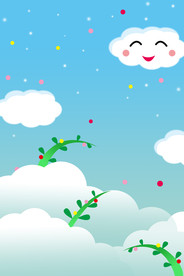 最新蓝天白云卡通图片