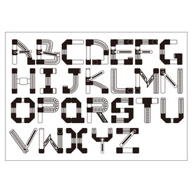 AI 26字母机械设计矢量图