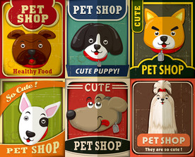 宠物店卡通墙贴标贴
