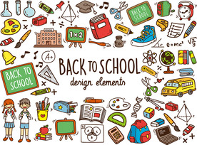 学校校园矢量设计图标背景墙