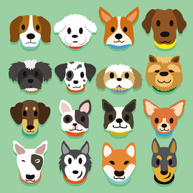 可爱狗狗头像矢量设计素材