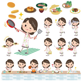 妈妈做菜矢量卡通设计素材