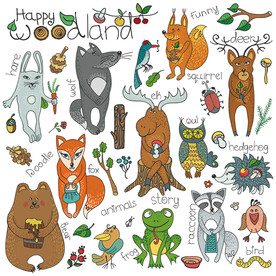 矢量卡通墙贴设计素材