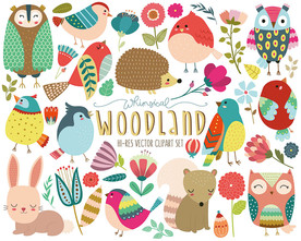 时尚卡通矢量墙贴设计素材