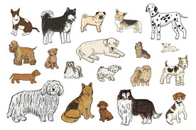 手绘狗狗矢量设计素材