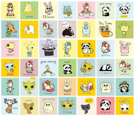 可爱卡通矢量墙纸设计素材