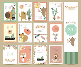 2018卡挂历日历设计