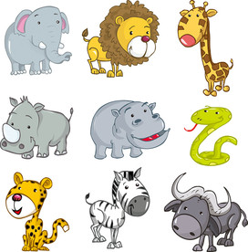 卡通动物矢量设计素材