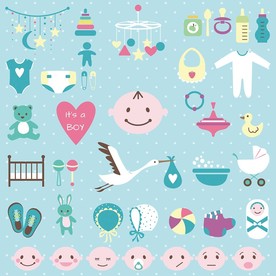 婴儿用品矢量素材