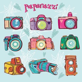 手绘卡通相机矢量素材