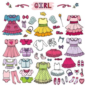 可爱女孩服饰素材