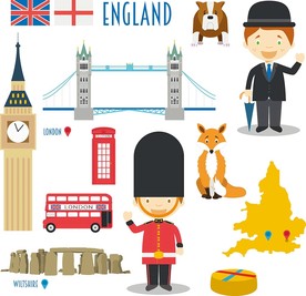 英式卡通矢量素材