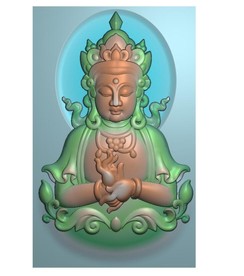 藏式半身观音挂件绿度母精雕图