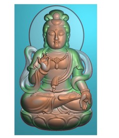 正坐玉雕观音挂件精雕图浮雕牌子