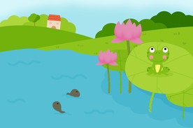 荷花卡通背景图片