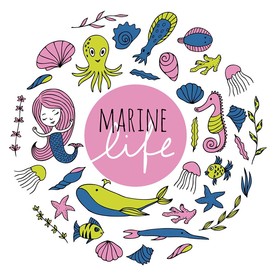 海洋生活矢量卡通素材