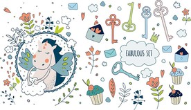 河马仙子矢量卡通素材