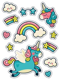 独角兽彩虹可爱贴图素材