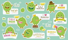 可爱榴莲卡通背景墙