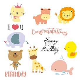 可爱卡通动物矢量素材