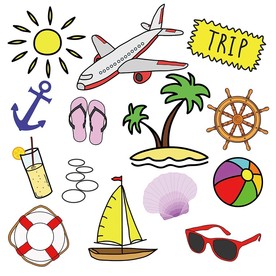 海边度假矢量DIY素材