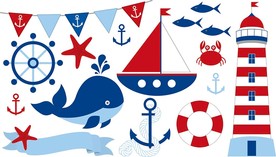 航海卡通背景墙