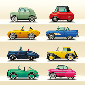 卡通汽车矢量插画素材