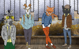 时尚动物服装背景墙