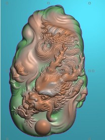 随形玉雕龙挂件单龙精雕图浮雕图
