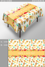 缤纷水果餐桌布图案花纹