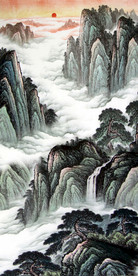 旭日东升国画